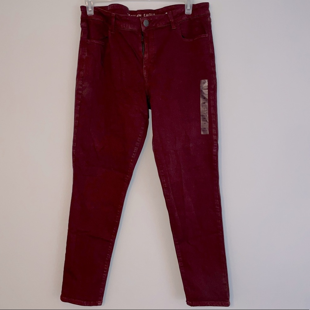 NWT AE Burgundy jeggings